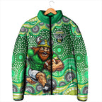 Canberra Raiders Padded Jacket Aboriginal Dot Pattern - Rugby Mascot Heritage Pride