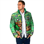 Canberra Raiders Padded Jacket Aboriginal Dot Pattern - Rugby Mascot Heritage Pride
