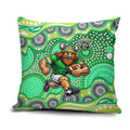 Canberra Raiders Pillow Cover Aboriginal Dot Pattern - Rugby Mascot Heritage Pride