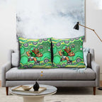 Canberra Raiders Pillow Cover Aboriginal Dot Pattern - Rugby Mascot Heritage Pride