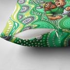 Canberra Raiders Pillow Cover Aboriginal Dot Pattern - Rugby Mascot Heritage Pride
