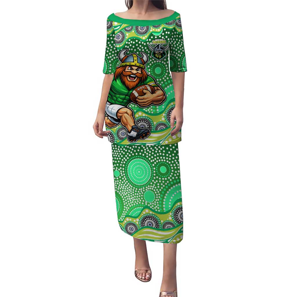 Canberra Raiders Puletasi Aboriginal Dot Pattern - Rugby Mascot Heritage Pride