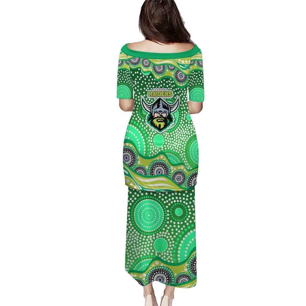 Canberra Raiders Puletasi Aboriginal Dot Pattern - Rugby Mascot Heritage Pride
