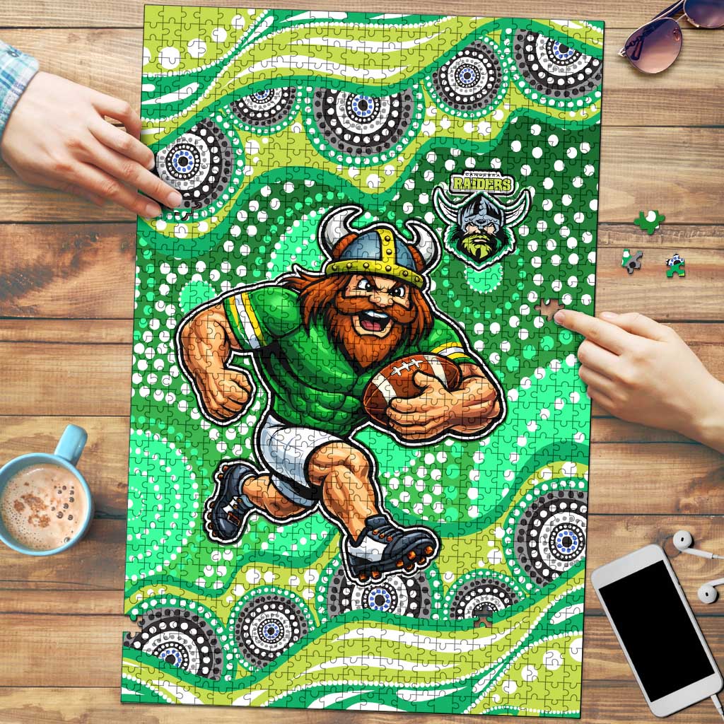 Canberra Raiders Puzzle Aboriginal Dot Pattern - Rugby Mascot Heritage Pride