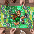 Canberra Raiders Puzzle Aboriginal Dot Pattern - Rugby Mascot Heritage Pride