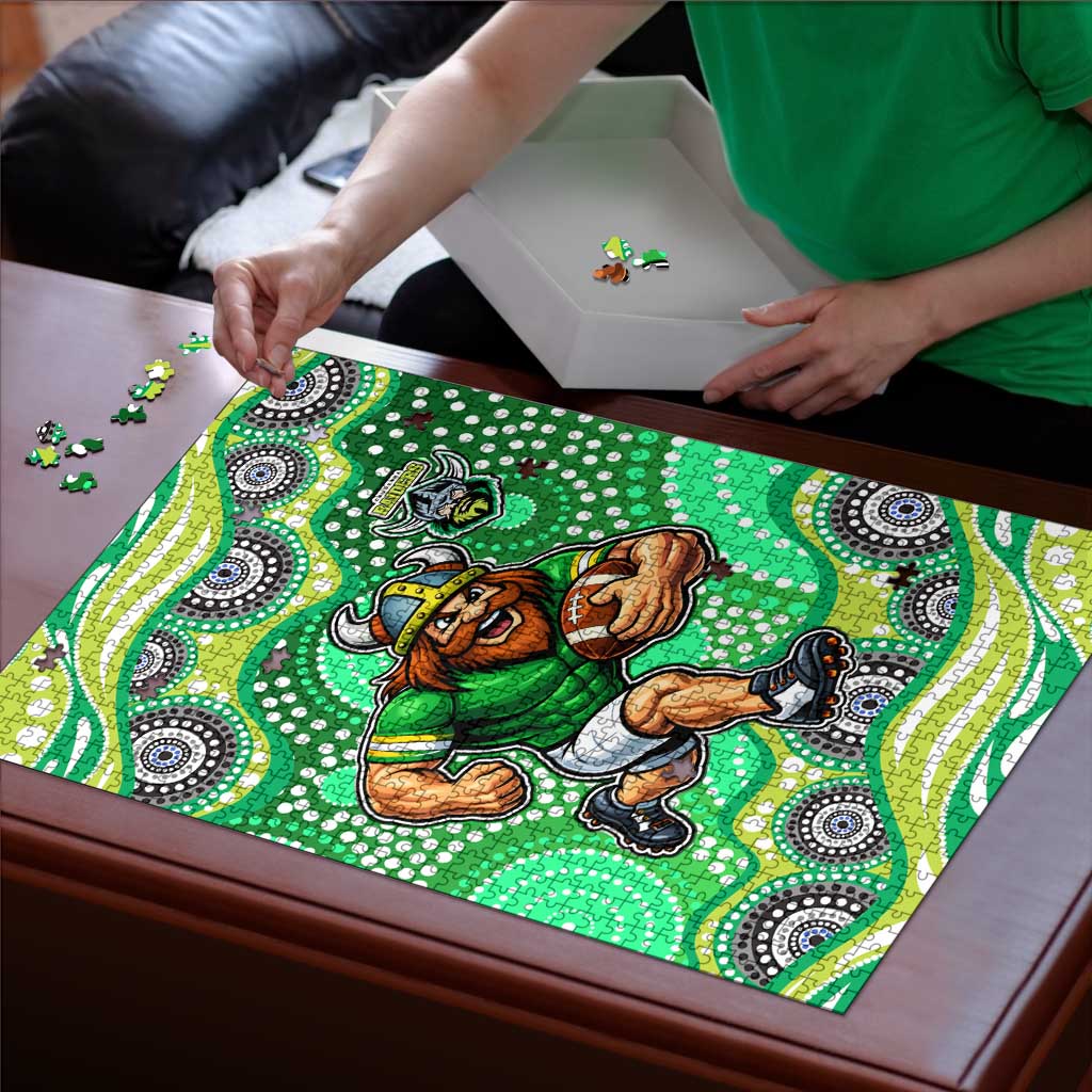 Canberra Raiders Puzzle Aboriginal Dot Pattern - Rugby Mascot Heritage Pride