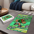Canberra Raiders Puzzle Aboriginal Dot Pattern - Rugby Mascot Heritage Pride