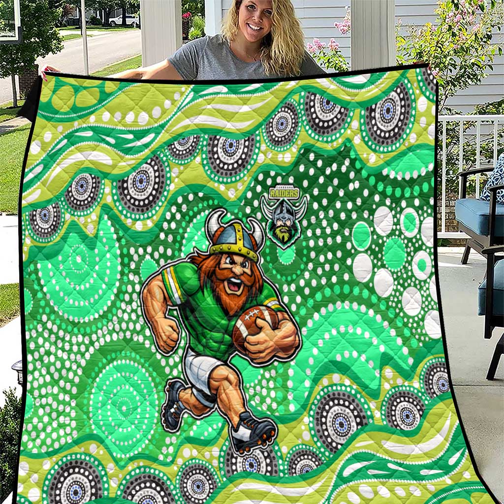 Canberra Raiders Quilt Aboriginal Dot Pattern - Rugby Mascot Heritage Pride