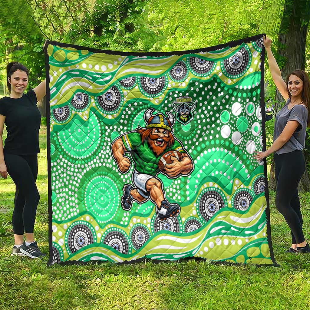 Canberra Raiders Quilt Aboriginal Dot Pattern - Rugby Mascot Heritage Pride