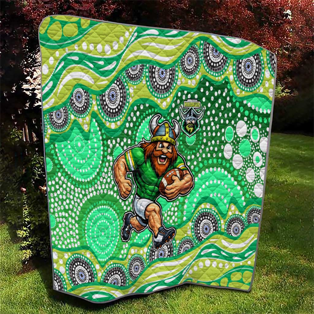 Canberra Raiders Quilt Aboriginal Dot Pattern - Rugby Mascot Heritage Pride