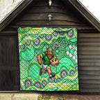 Canberra Raiders Quilt Aboriginal Dot Pattern - Rugby Mascot Heritage Pride