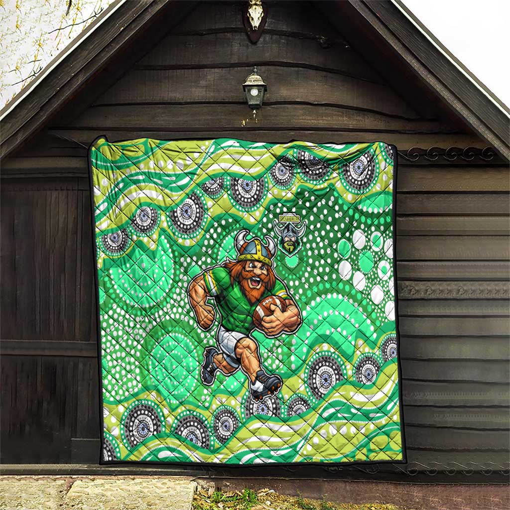Canberra Raiders Quilt Aboriginal Dot Pattern - Rugby Mascot Heritage Pride