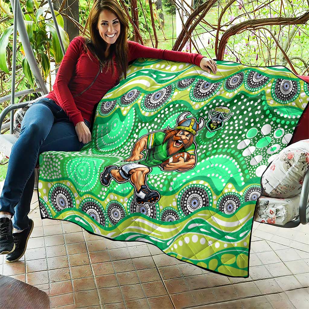 Canberra Raiders Quilt Aboriginal Dot Pattern - Rugby Mascot Heritage Pride