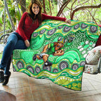 Canberra Raiders Quilt Aboriginal Dot Pattern - Rugby Mascot Heritage Pride