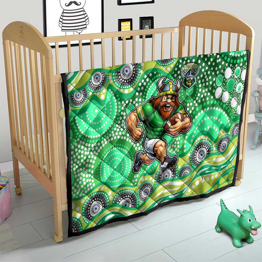 Canberra Raiders Quilt Aboriginal Dot Pattern - Rugby Mascot Heritage Pride