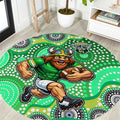 Canberra Raiders Round Carpet Aboriginal Dot Pattern - Rugby Mascot Heritage Pride