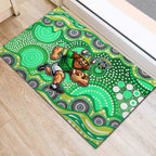 Canberra Raiders Rubber Doormat Aboriginal Dot Pattern - Rugby Mascot Heritage Pride