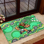 Canberra Raiders Rubber Doormat Aboriginal Dot Pattern - Rugby Mascot Heritage Pride
