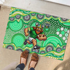 Canberra Raiders Rubber Doormat Aboriginal Dot Pattern - Rugby Mascot Heritage Pride