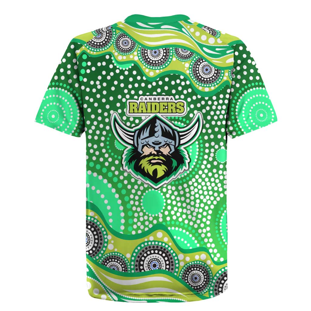 Canberra Raiders Rugby Jersey Aboriginal Dot Pattern - Rugby Mascot Heritage Pride