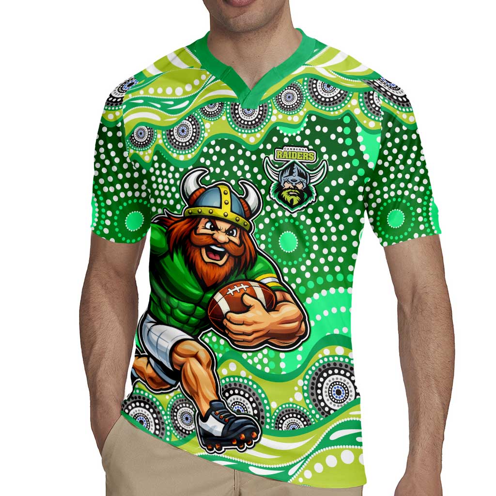 Canberra Raiders Rugby Jersey Aboriginal Dot Pattern - Rugby Mascot Heritage Pride