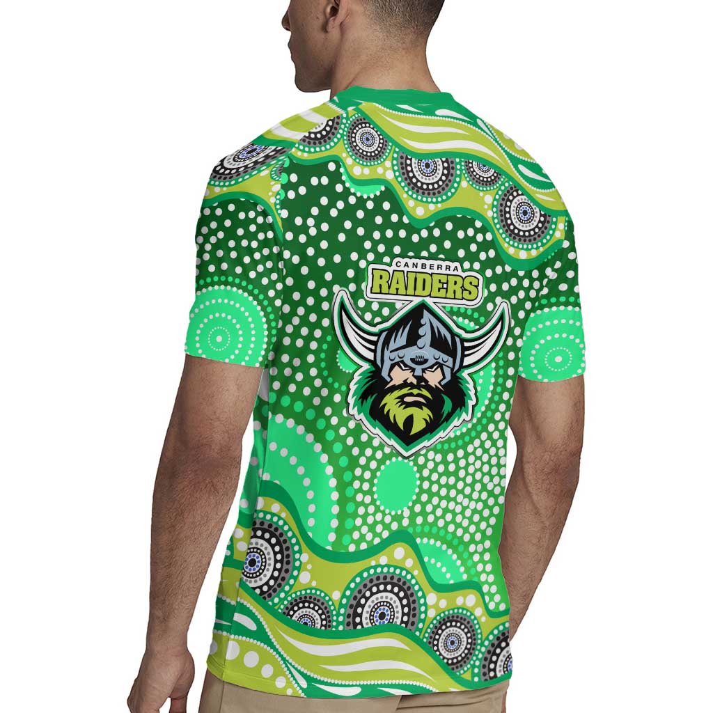 Canberra Raiders Rugby Jersey Aboriginal Dot Pattern - Rugby Mascot Heritage Pride