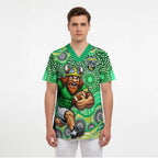 Canberra Raiders Scrub Top Aboriginal Dot Pattern - Rugby Mascot Heritage Pride