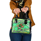 Canberra Raiders Shoulder Handbag Aboriginal Dot Pattern - Rugby Mascot Heritage Pride