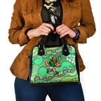 Canberra Raiders Shoulder Handbag Aboriginal Dot Pattern - Rugby Mascot Heritage Pride