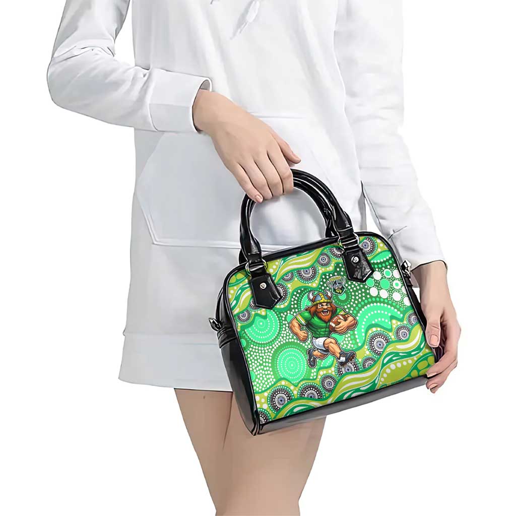 Canberra Raiders Shoulder Handbag Aboriginal Dot Pattern - Rugby Mascot Heritage Pride