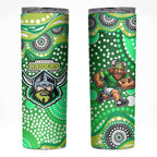 Canberra Raiders Skinny Tumbler Aboriginal Dot Pattern - Rugby Mascot Heritage Pride