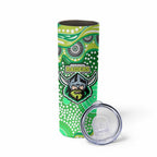 Canberra Raiders Skinny Tumbler Aboriginal Dot Pattern - Rugby Mascot Heritage Pride