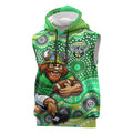 Canberra Raiders Sleeveless Hoodie Aboriginal Dot Pattern - Rugby Mascot Heritage Pride