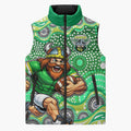 Canberra Raiders Sleeveless Puffer Jacket Aboriginal Dot Pattern - Rugby Mascot Heritage Pride