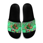 Canberra Raiders Slide Sandals Aboriginal Dot Pattern - Rugby Mascot Heritage Pride