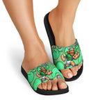 Canberra Raiders Slide Sandals Aboriginal Dot Pattern - Rugby Mascot Heritage Pride