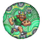 Canberra Raiders Spare Tire Cover Aboriginal Dot Pattern - Rugby Mascot Heritage Pride