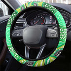 Canberra Raiders Steering Wheel Cover Aboriginal Dot Pattern - Rugby Mascot Heritage Pride
