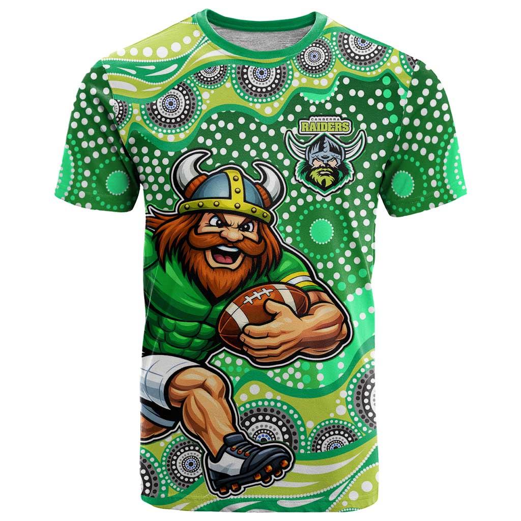 Canberra Raiders T Shirt Aboriginal Dot Pattern - Rugby Mascot Heritage Pride