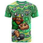 Canberra Raiders T Shirt Aboriginal Dot Pattern - Rugby Mascot Heritage Pride