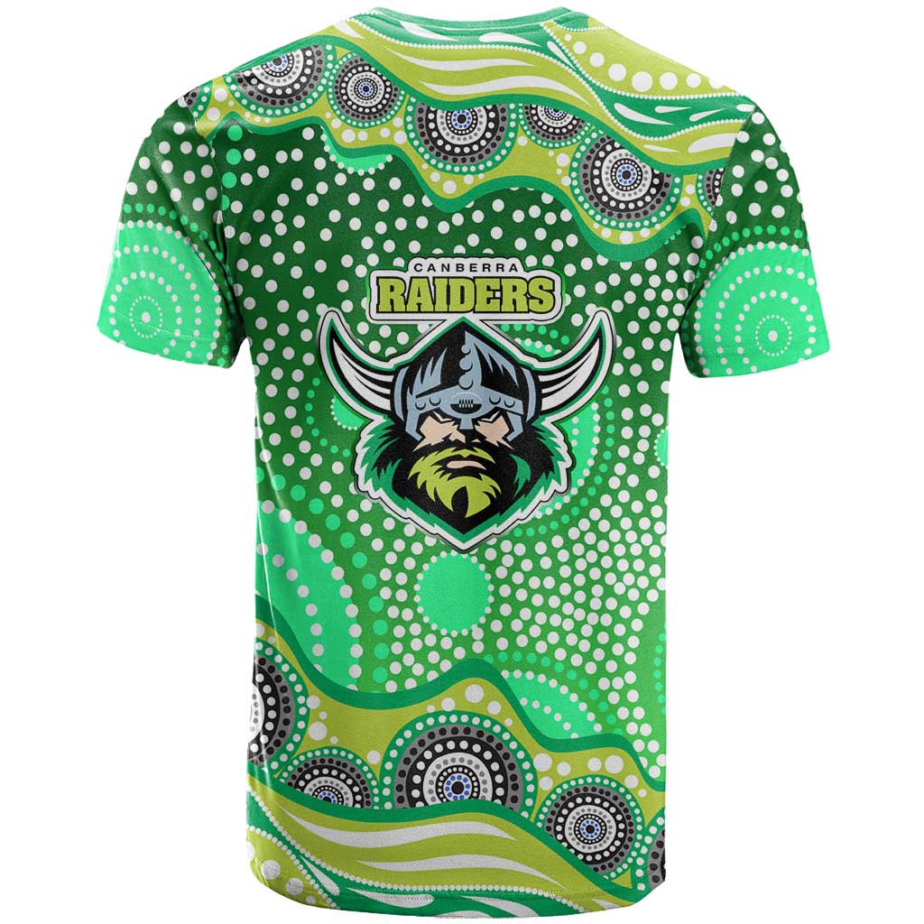 Canberra Raiders T Shirt Aboriginal Dot Pattern - Rugby Mascot Heritage Pride