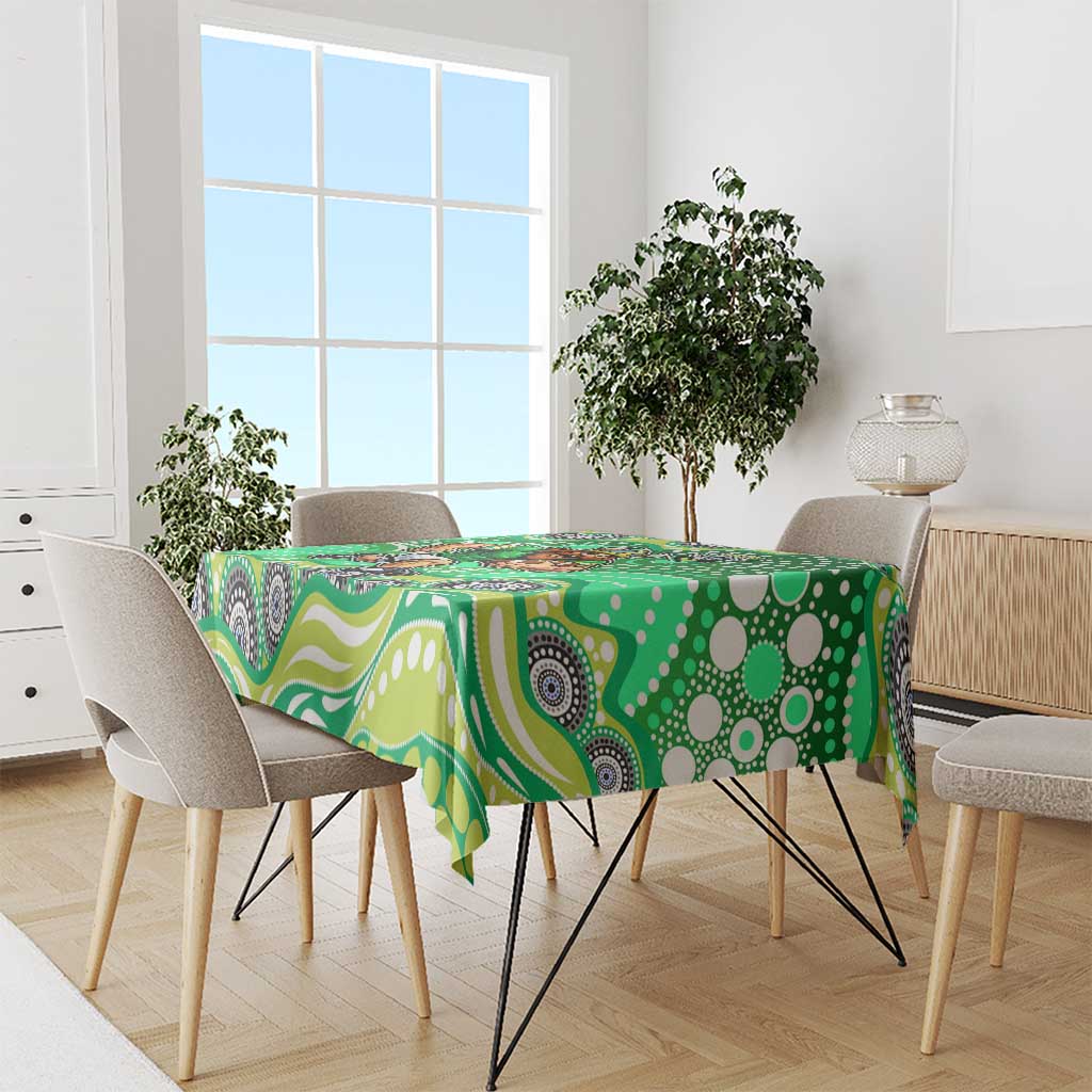 Canberra Raiders Tablecloth Aboriginal Dot Pattern - Rugby Mascot Heritage Pride