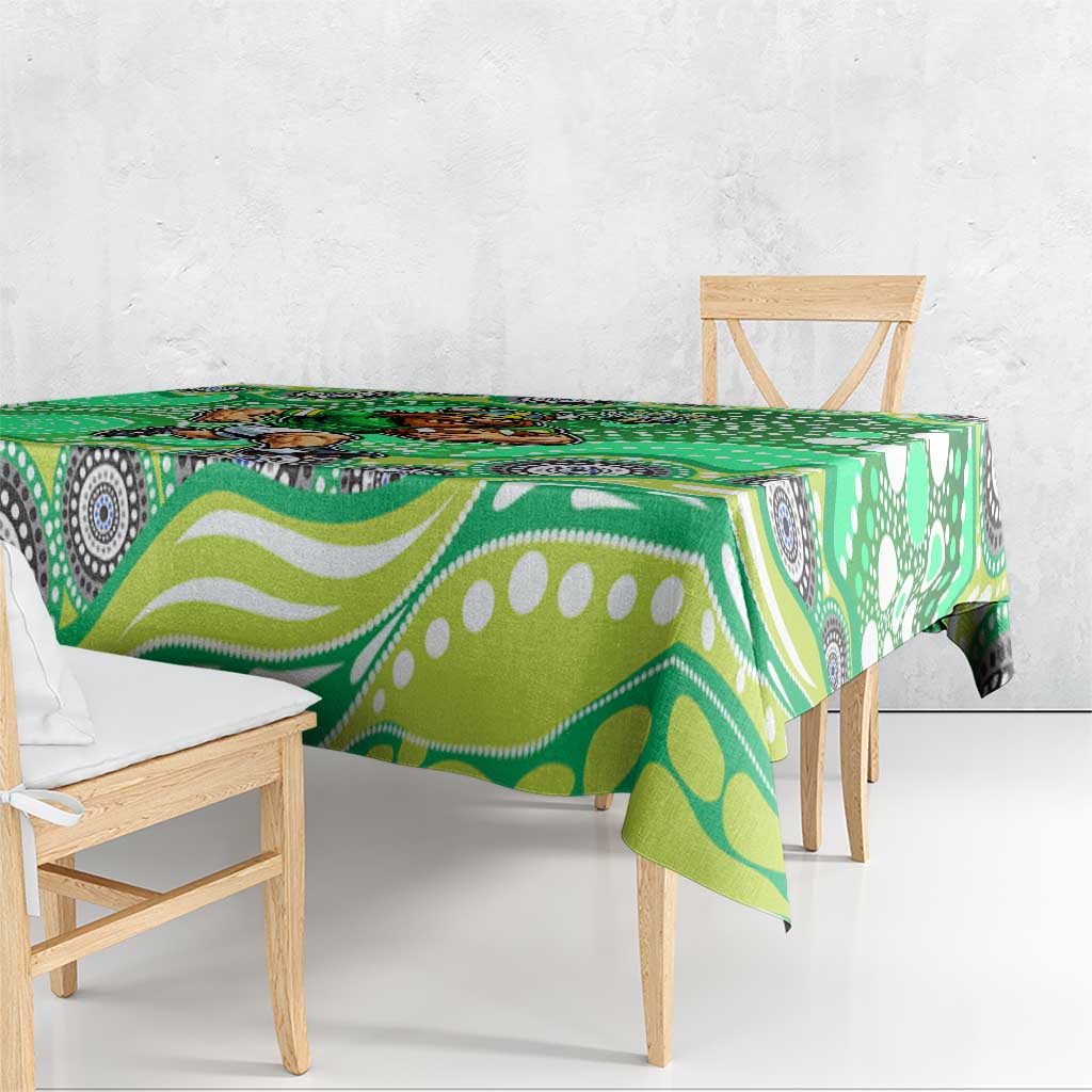Canberra Raiders Tablecloth Aboriginal Dot Pattern - Rugby Mascot Heritage Pride