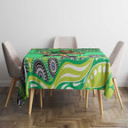 Canberra Raiders Tablecloth Aboriginal Dot Pattern - Rugby Mascot Heritage Pride