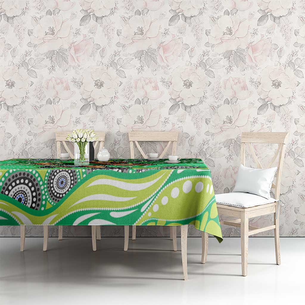 Canberra Raiders Tablecloth Aboriginal Dot Pattern - Rugby Mascot Heritage Pride