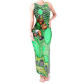 Canberra Raiders Tank Maxi Dress Aboriginal Dot Pattern - Rugby Mascot Heritage Pride