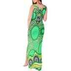 Canberra Raiders Tank Maxi Dress Aboriginal Dot Pattern - Rugby Mascot Heritage Pride