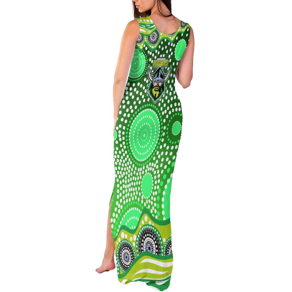 Canberra Raiders Tank Maxi Dress Aboriginal Dot Pattern - Rugby Mascot Heritage Pride