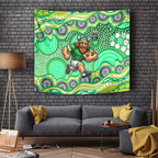 Canberra Raiders Tapestry Aboriginal Dot Pattern - Rugby Mascot Heritage Pride