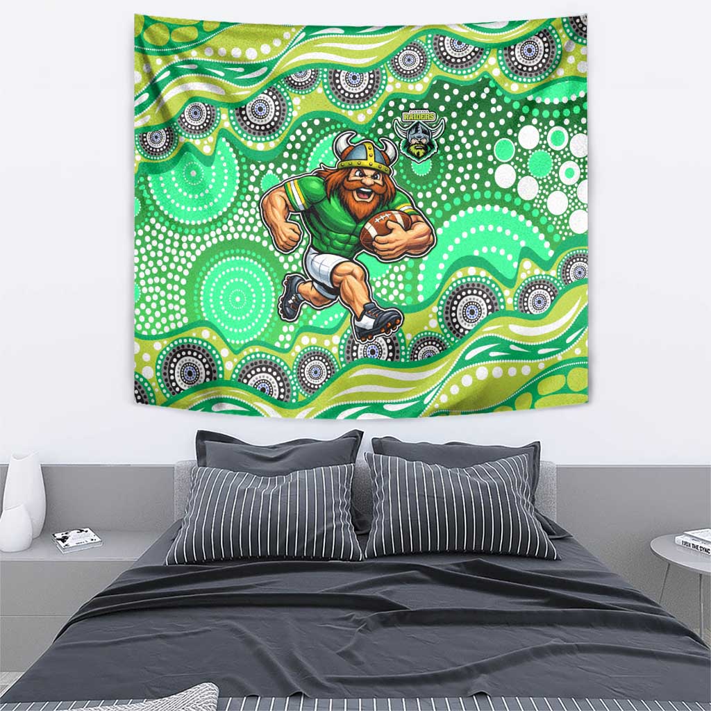 Canberra Raiders Tapestry Aboriginal Dot Pattern - Rugby Mascot Heritage Pride
